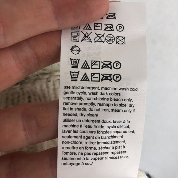 Calvin Klein Women's Size Small White Blue Striped Knit Crewneck Sweater - Picture 8 of 9